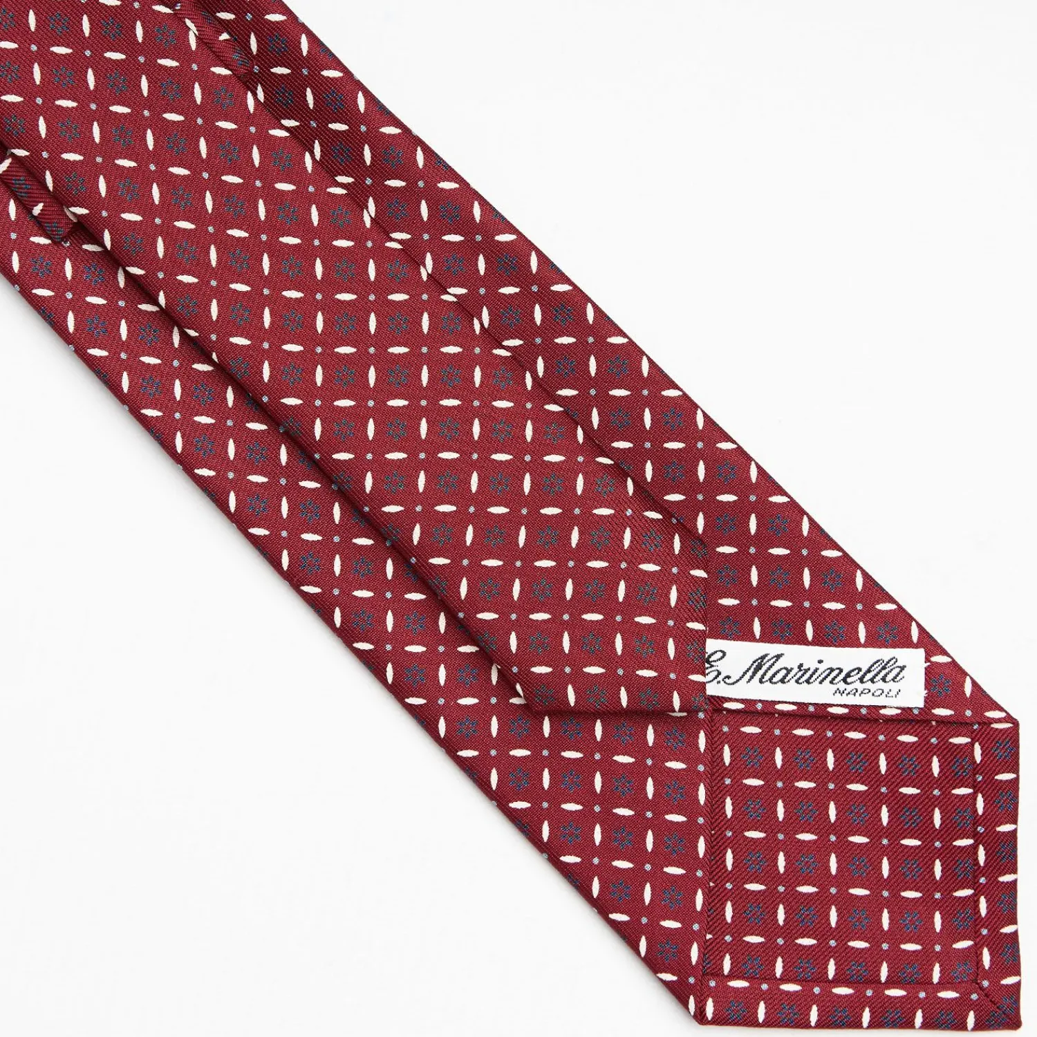Burgundy Sartorial Classic Silk Tie - Small Flower Pattern>E.Marinella Shop
