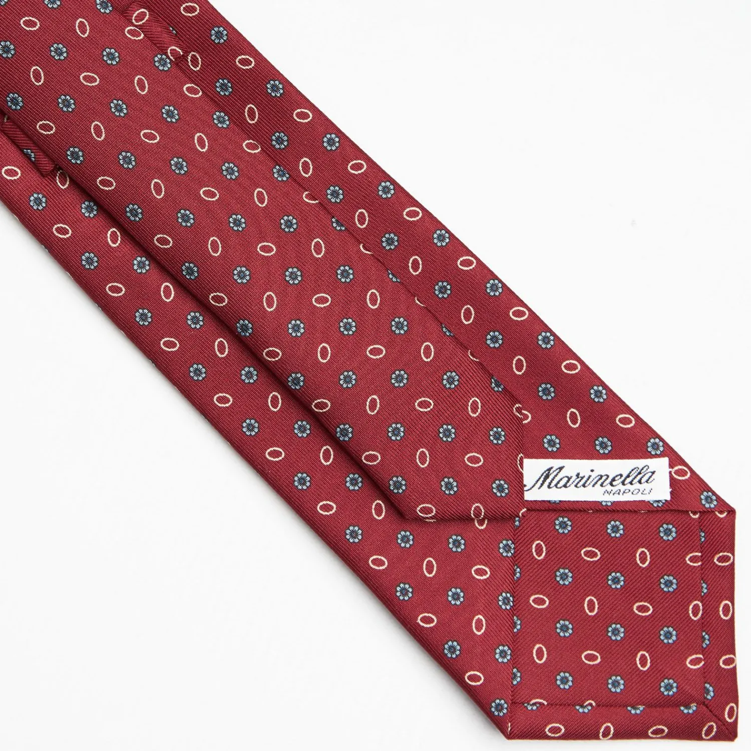 Burgundy Sartorial Classic Silk Tie Small Flower Pattern>E.Marinella Outlet