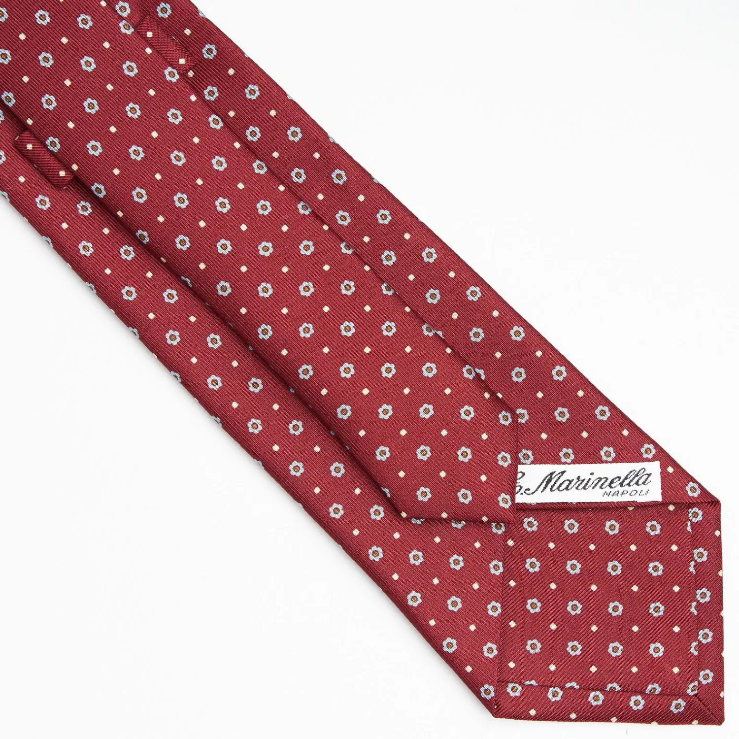 Burgundy Sartorial Classic Silk Tie Small Flower Pattern>E.Marinella Best