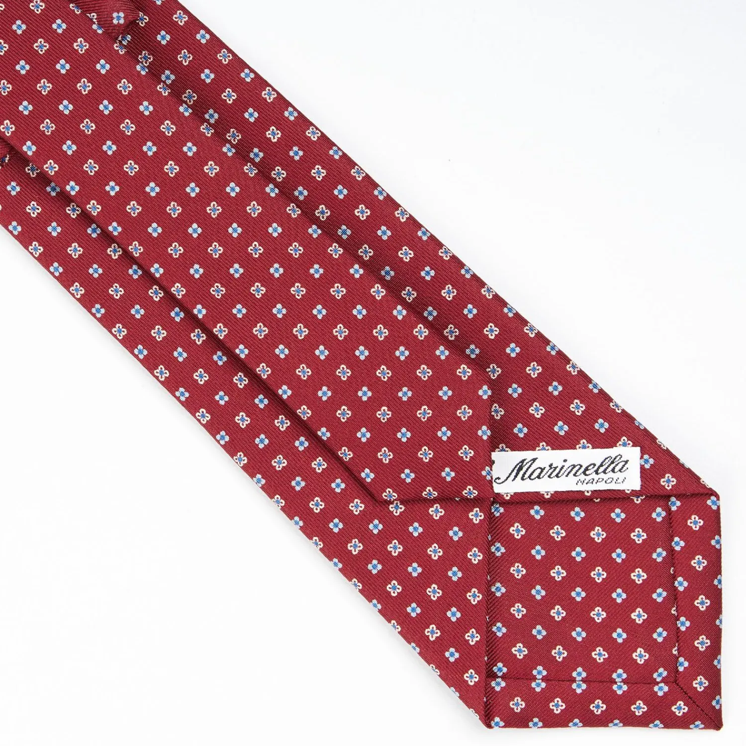 Burgundy Sartorial Classic Tie - Small Flower Pattern>E.Marinella Discount