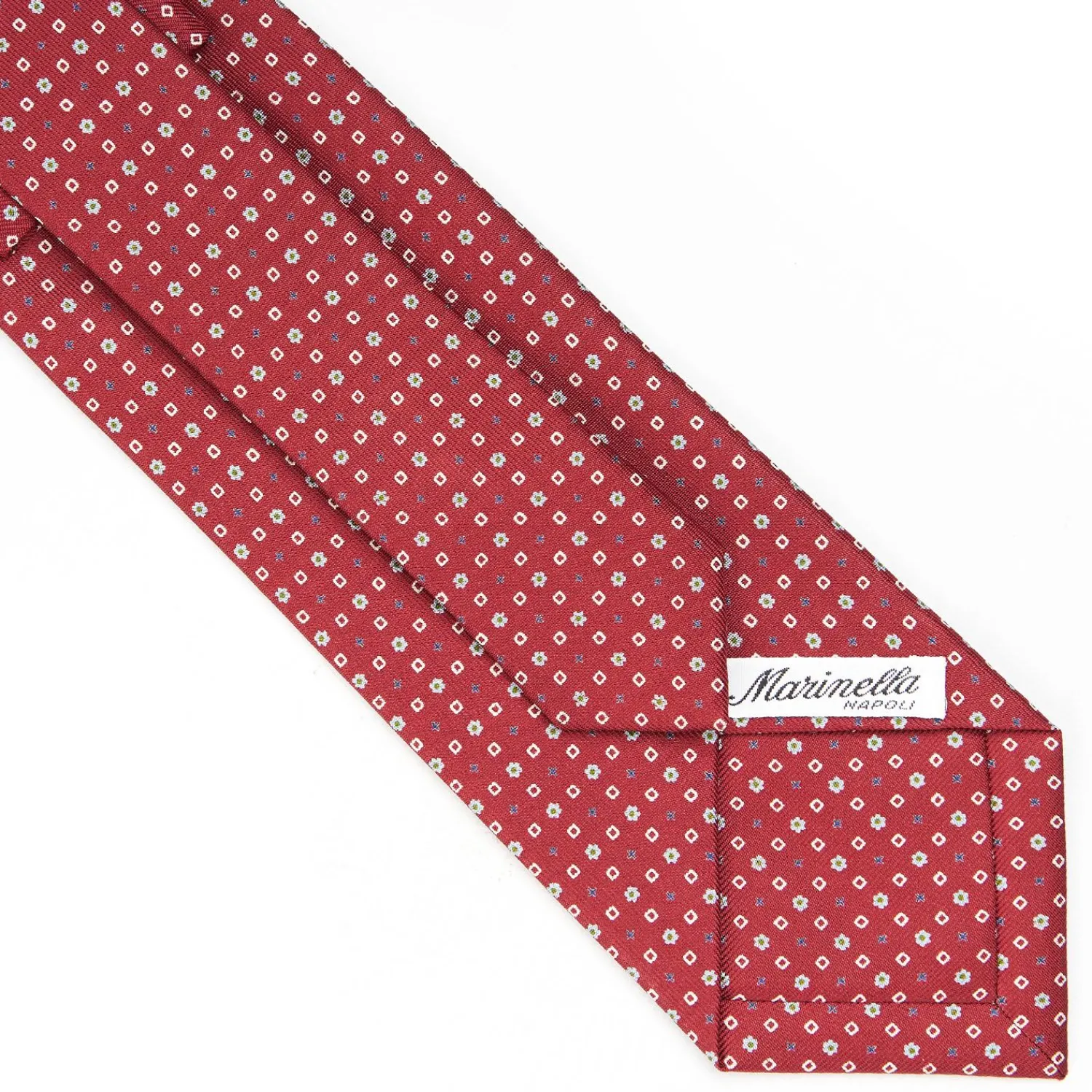 Burgundy Sartorial Classic Silk Tie - Small Flower Designs>E.Marinella Store