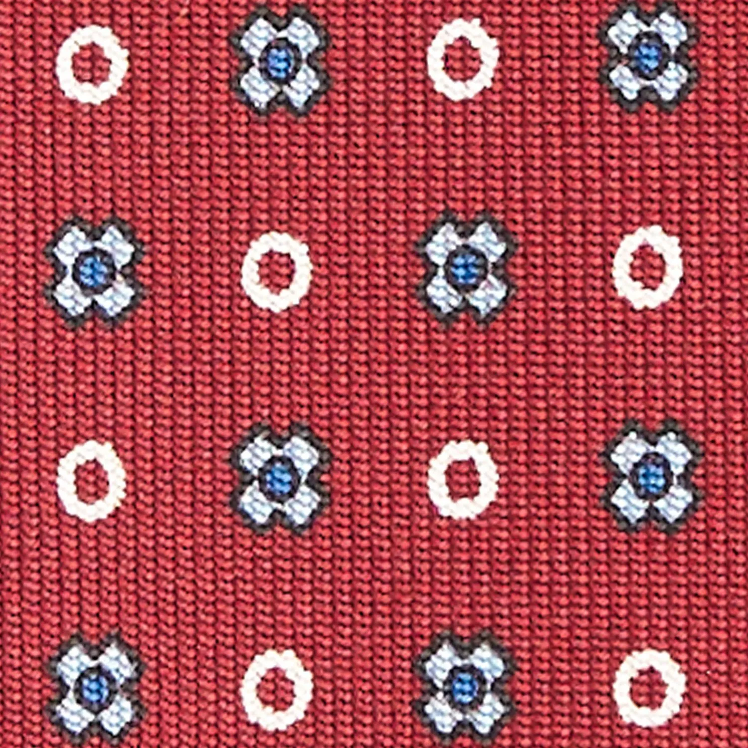 Burgundy Sartorial Classic Silk Tie - Small Flower Designs>E.Marinella Store