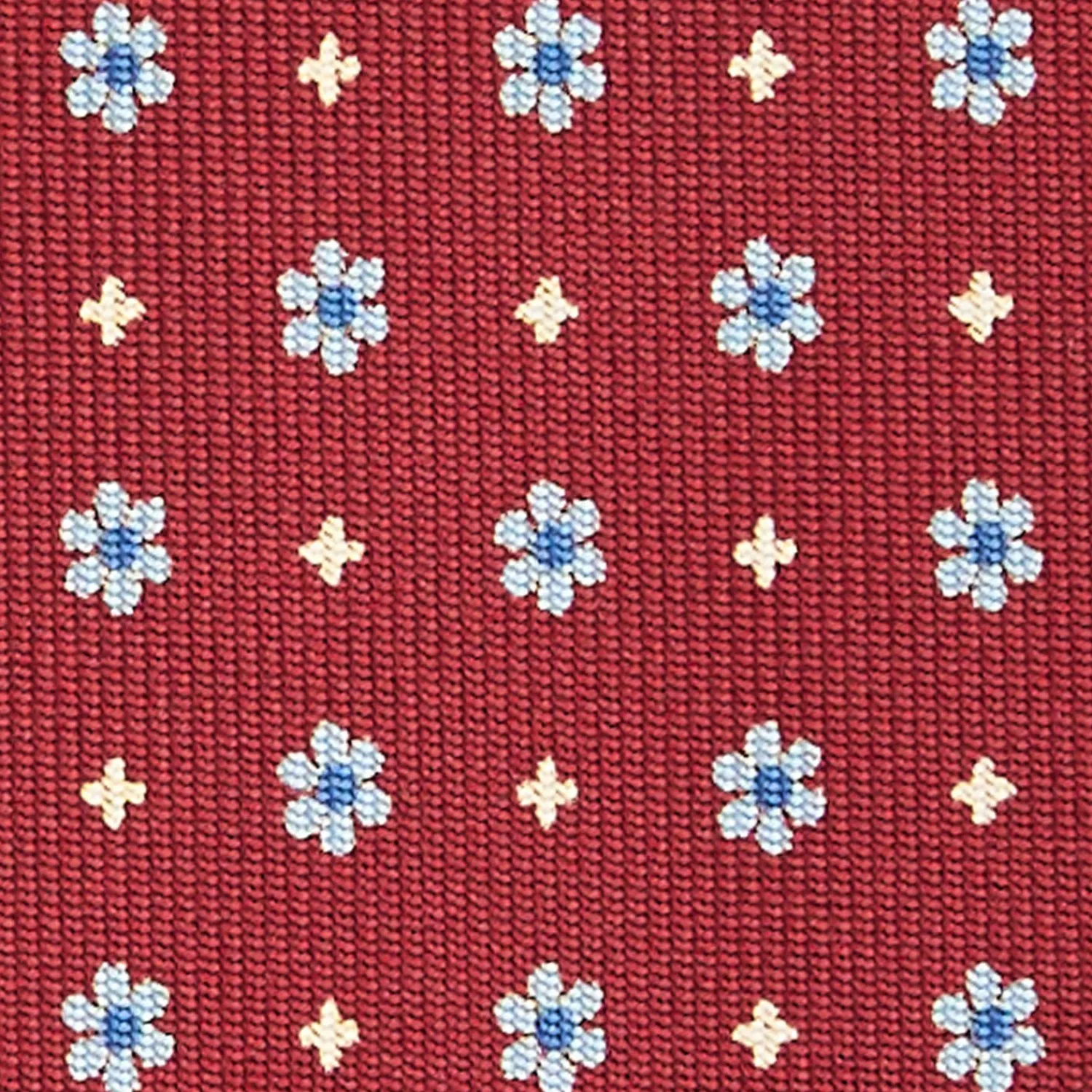 Burgundy Sartorial Classic Silk Tie - Small Flower Pattern>E.Marinella Shop