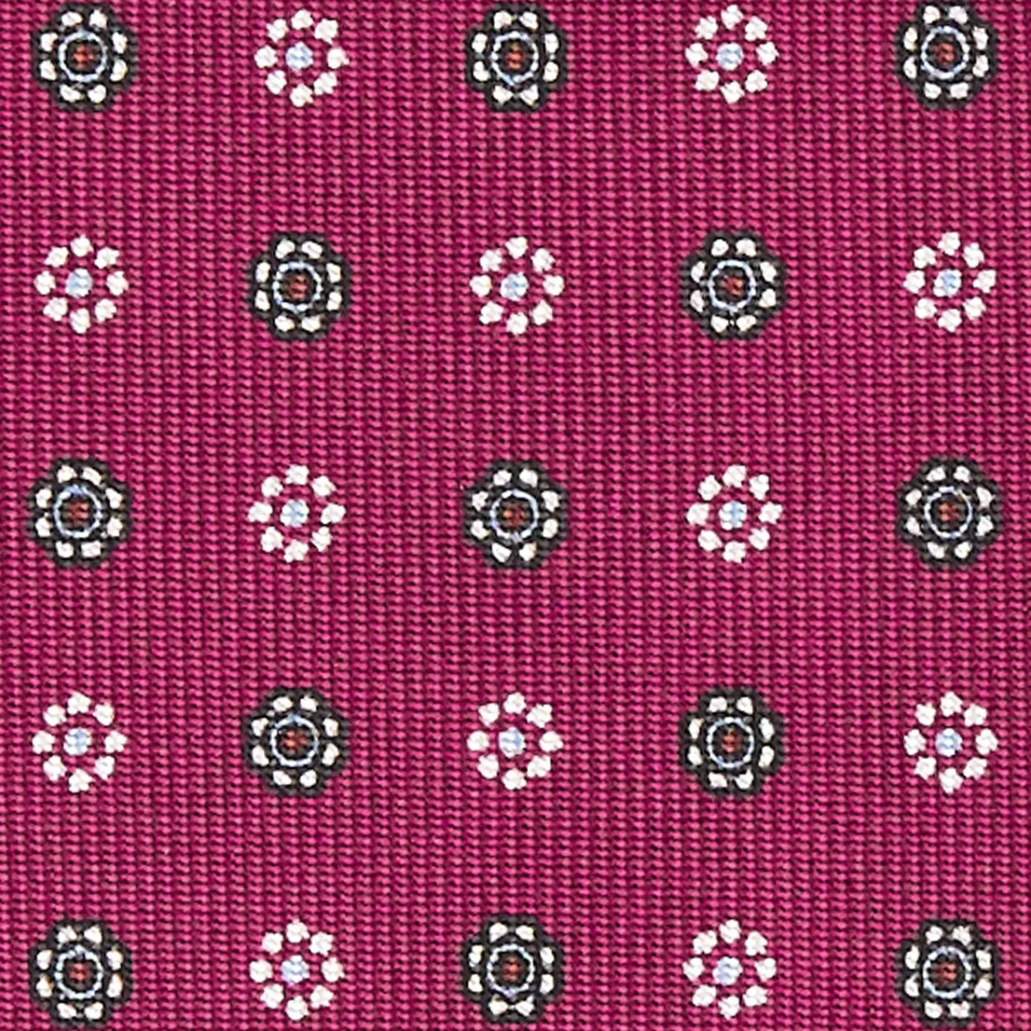Burgundy Sartorial Classic Silk Tie - Small Flower Pattern>E.Marinella Clearance