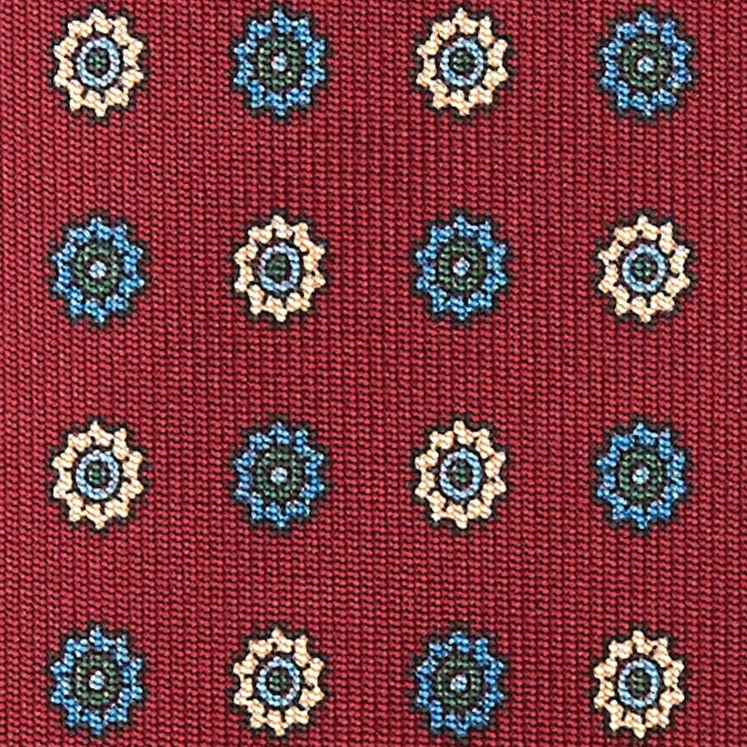 Burgundy Sartorial Classic Silk Tie Large Flower Pattern>E.Marinella Clearance
