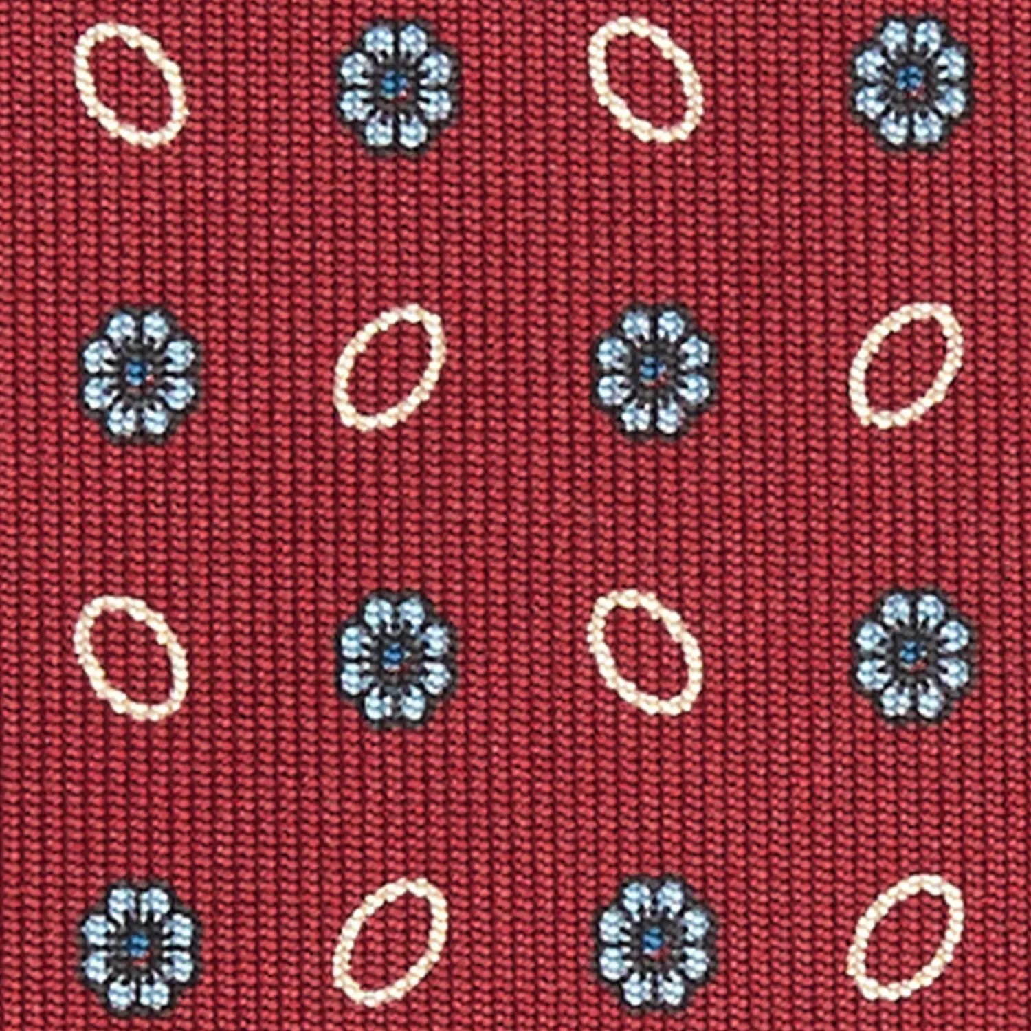 Burgundy Sartorial Classic Silk Tie Small Flower Pattern>E.Marinella Outlet