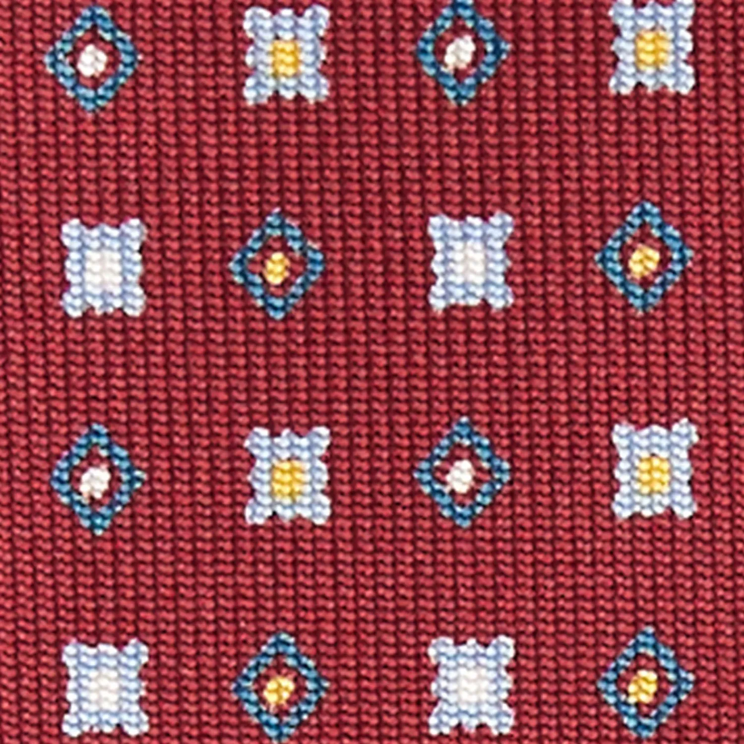Burgundy Sartorial Classic Silk Tie - Small Flower Pattern>E.Marinella Best
