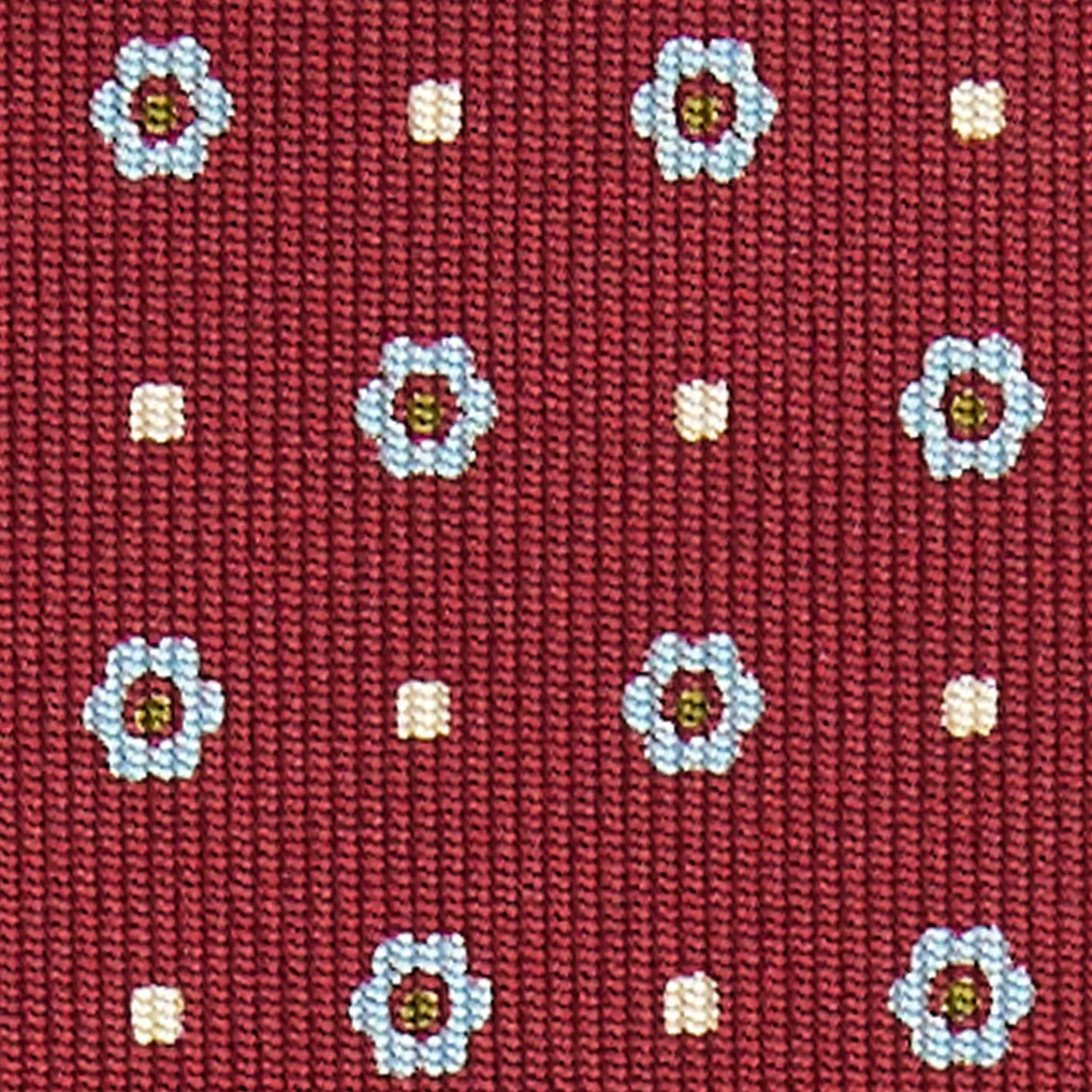 Burgundy Sartorial Classic Silk Tie Small Flower Pattern>E.Marinella Best