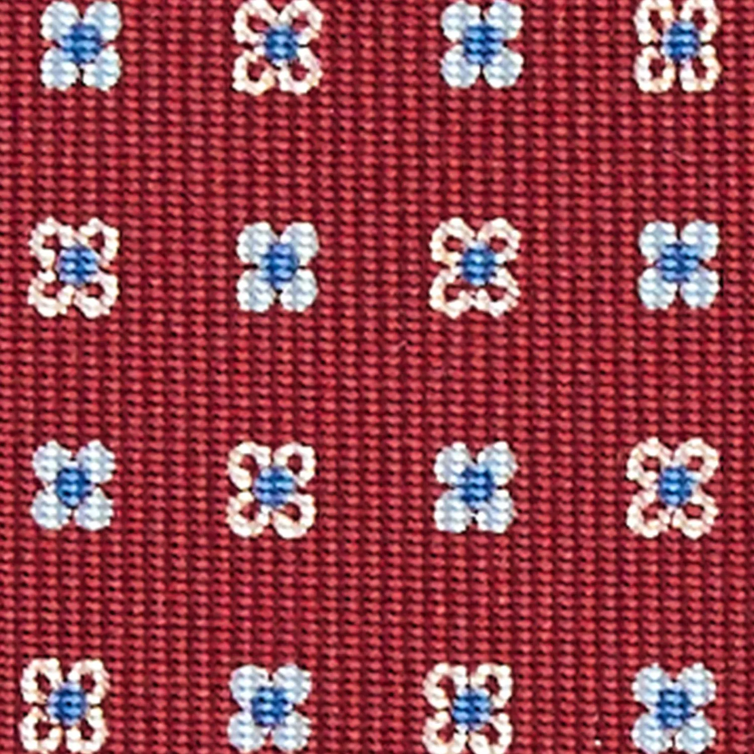 Burgundy Sartorial Classic Tie - Small Flower Pattern>E.Marinella Discount