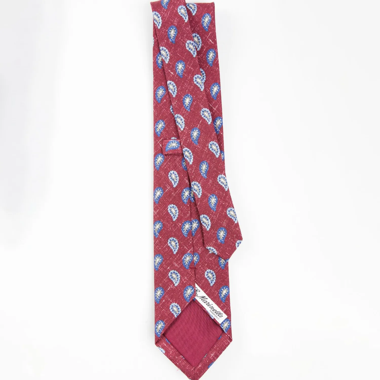 Burgundy Sartorial Cotton And Silk Tie - Paisley Pattern>E.Marinella New