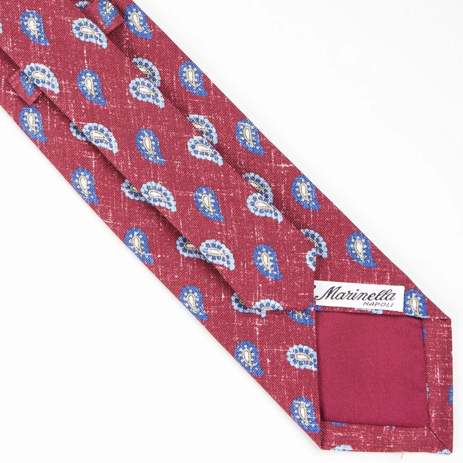 Burgundy Sartorial Cotton And Silk Tie - Paisley Pattern>E.Marinella New