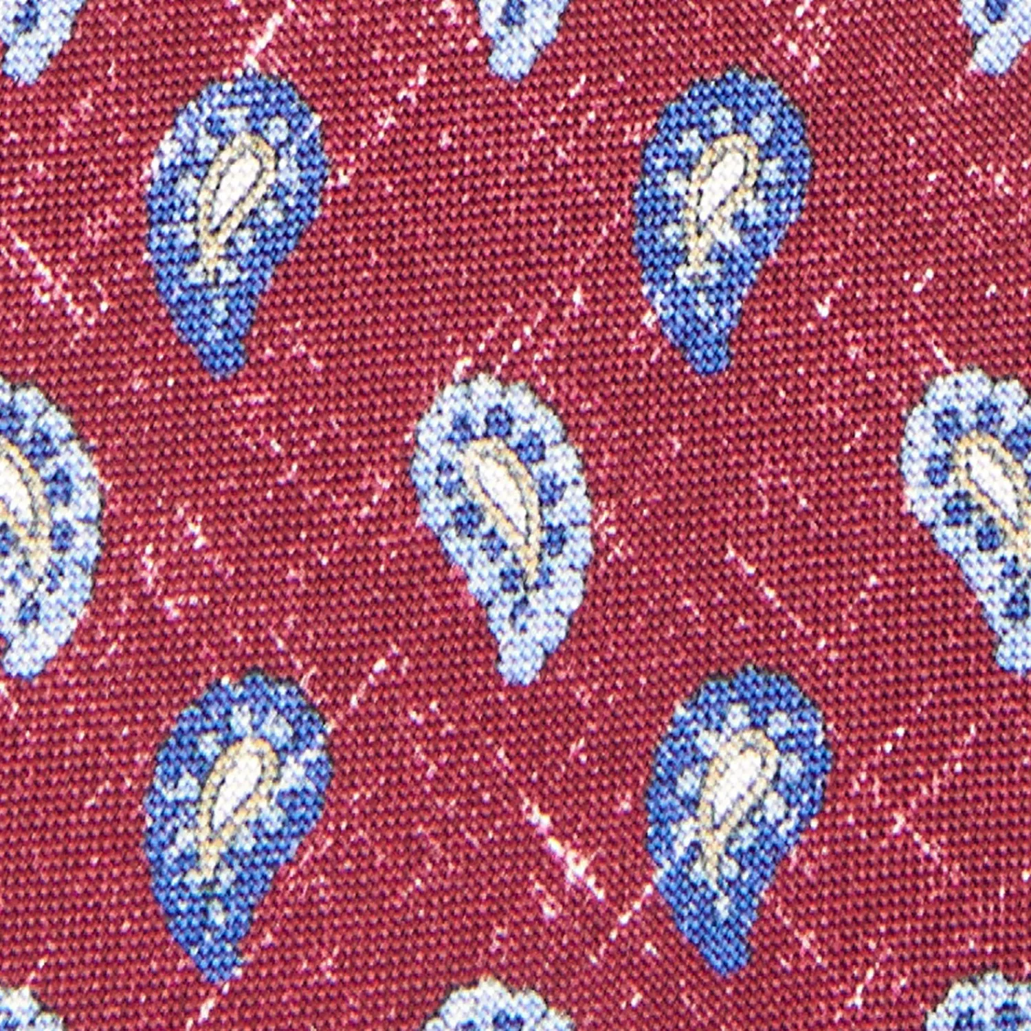 Burgundy Sartorial Cotton And Silk Tie - Paisley Pattern>E.Marinella New