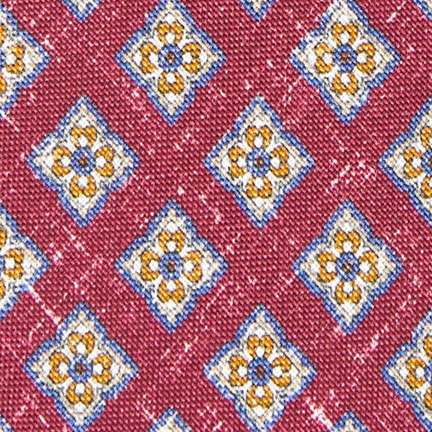 Burgundy Sartorial Cotton And Silk Tie - Large Flower Pattern>E.Marinella Cheap