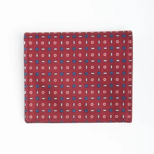 Burgundy Small Wallet In Silk And Leather>E.Marinella Shop