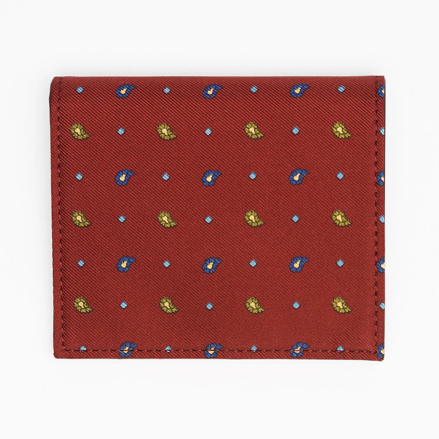 Burgundy Small Wallet In Silk And Leather>E.Marinella Cheap