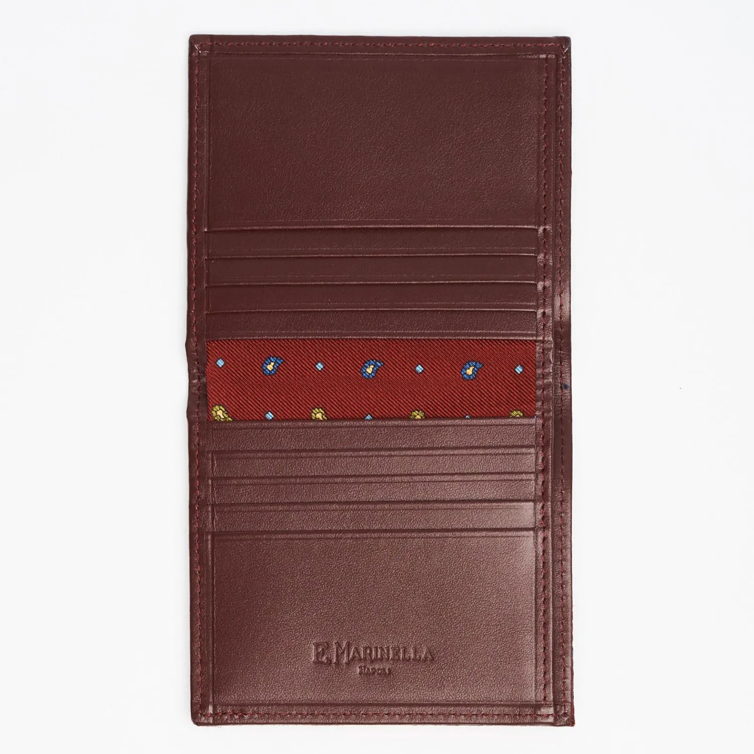 Burgundy Small Wallet In Silk And Leather>E.Marinella Cheap