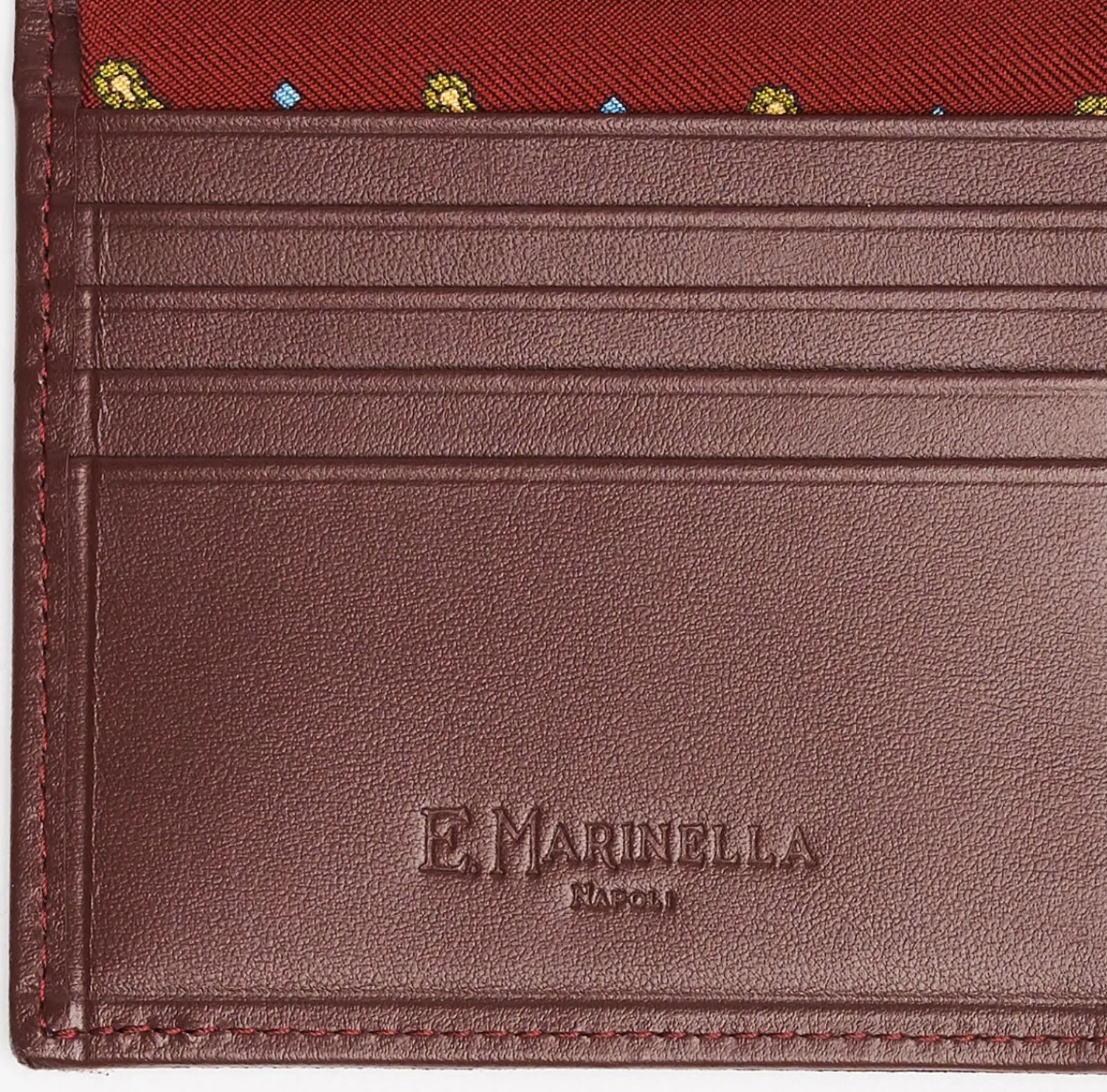 Burgundy Small Wallet In Silk And Leather>E.Marinella Cheap