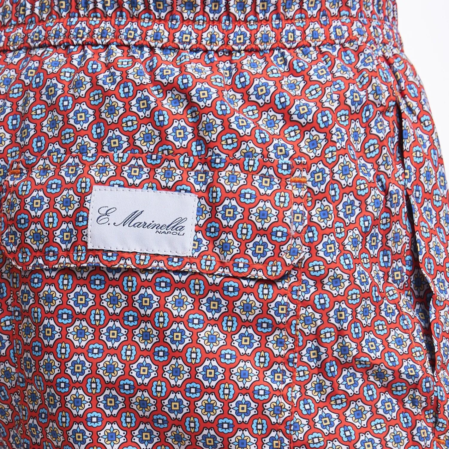 Burgundy Swim Short - Large Flower Pattern>E.Marinella Outlet