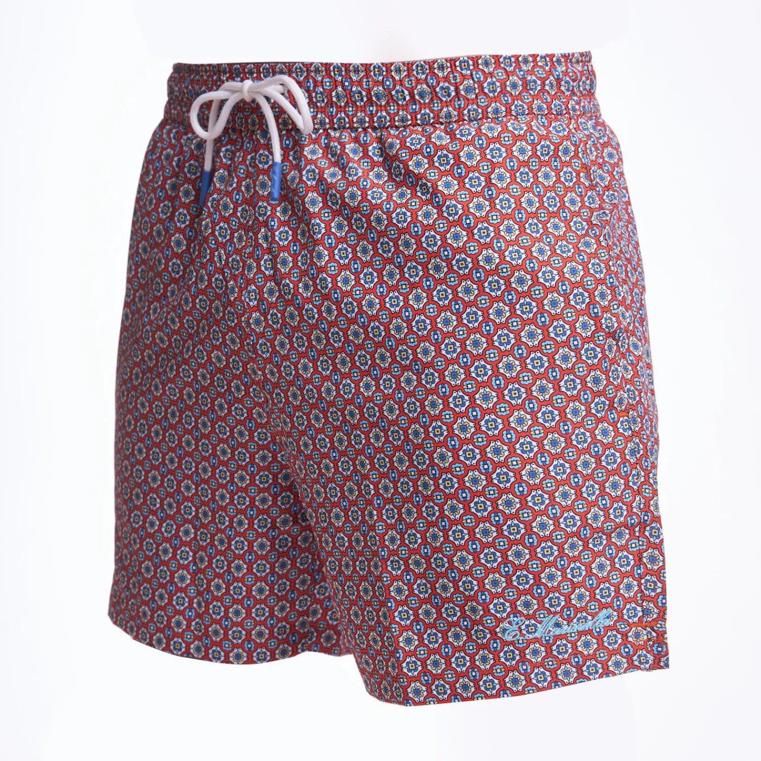 Burgundy Swim Short - Large Flower Pattern>E.Marinella Outlet