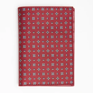 Burgundy Vertical Wallet In Silk And Leather>E.Marinella Store