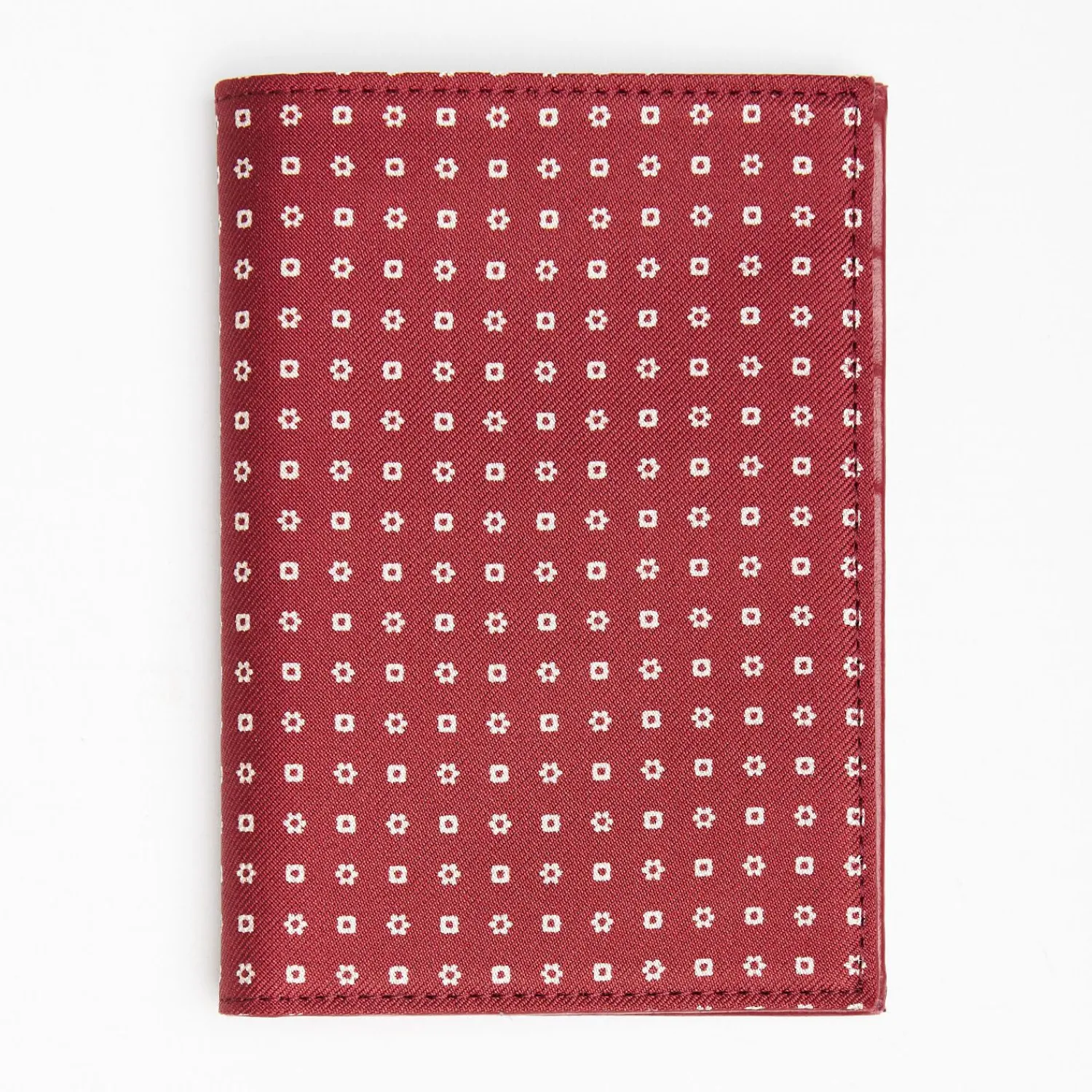 Burgundy Vertical Wallet In Silk And Leather>E.Marinella Best
