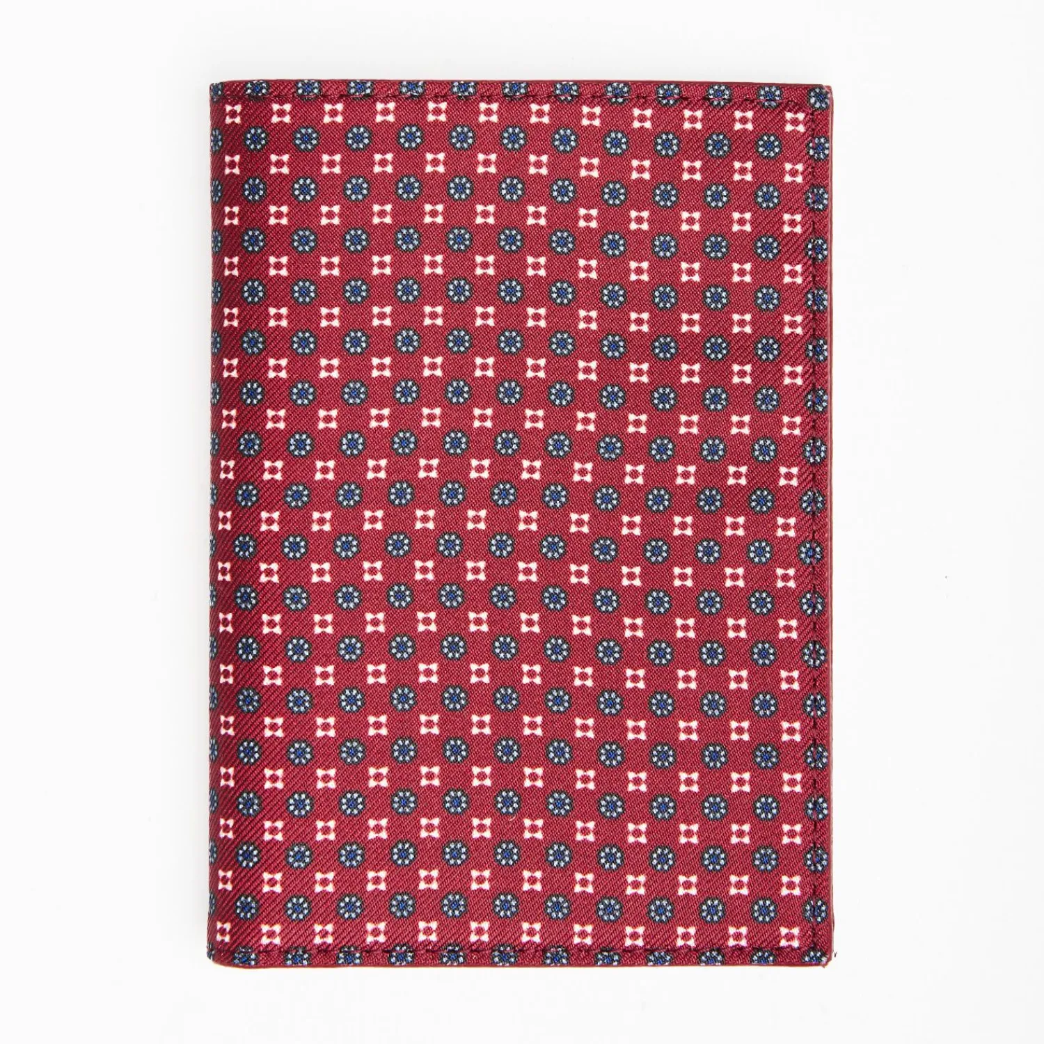 Burgundy Vertical Wallet In Silk And Leather>E.Marinella Best
