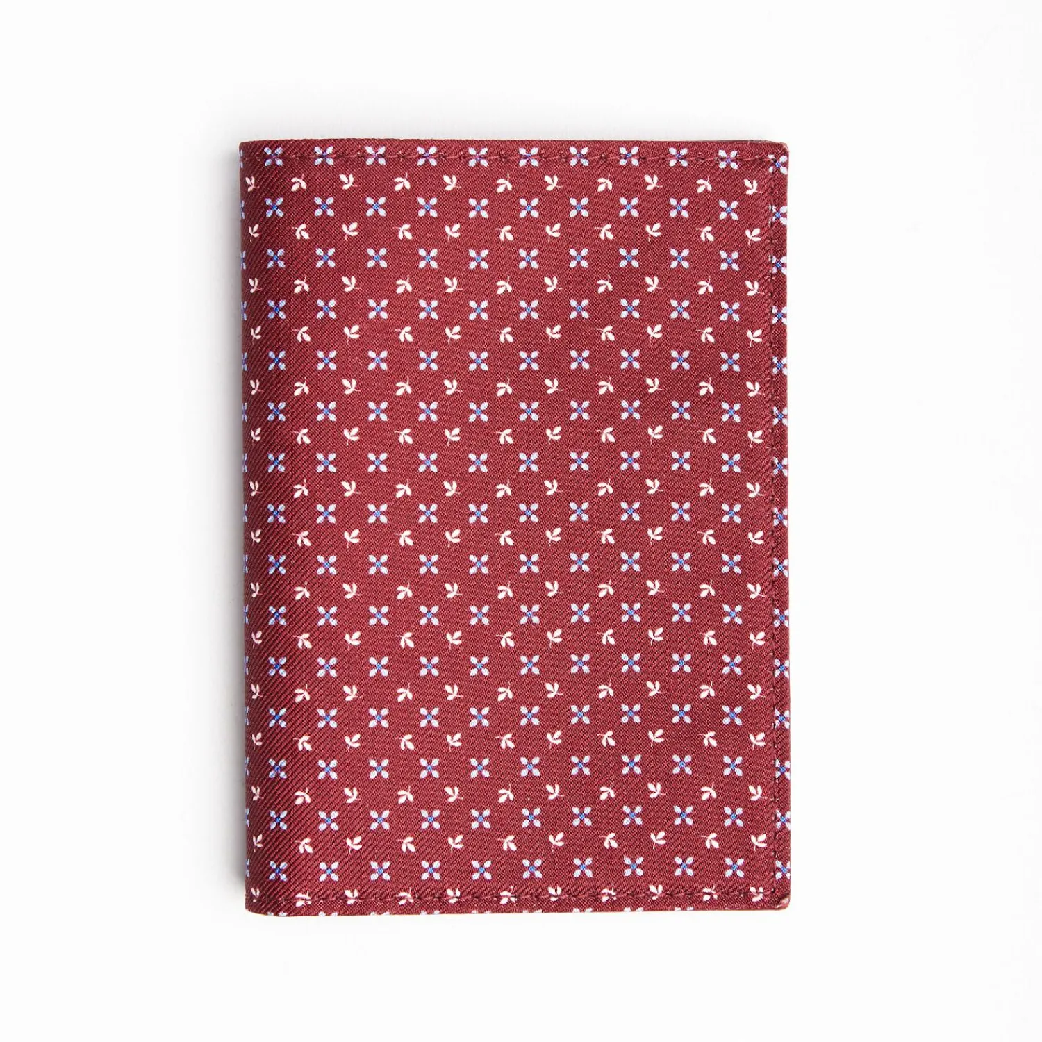 Burgundy Vertical Wallet In Silk And Leather>E.Marinella New