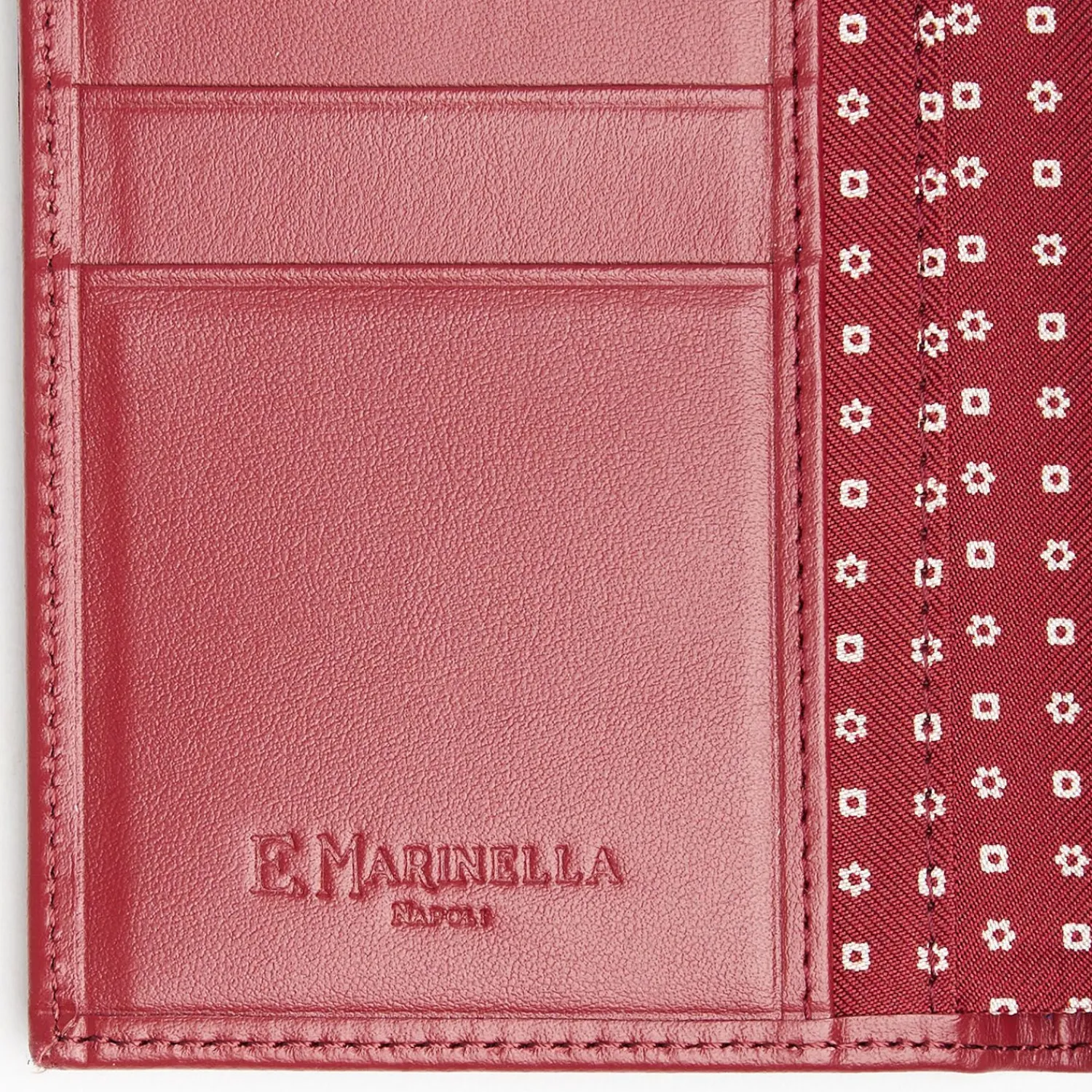 Burgundy Vertical Wallet In Silk And Leather>E.Marinella Best