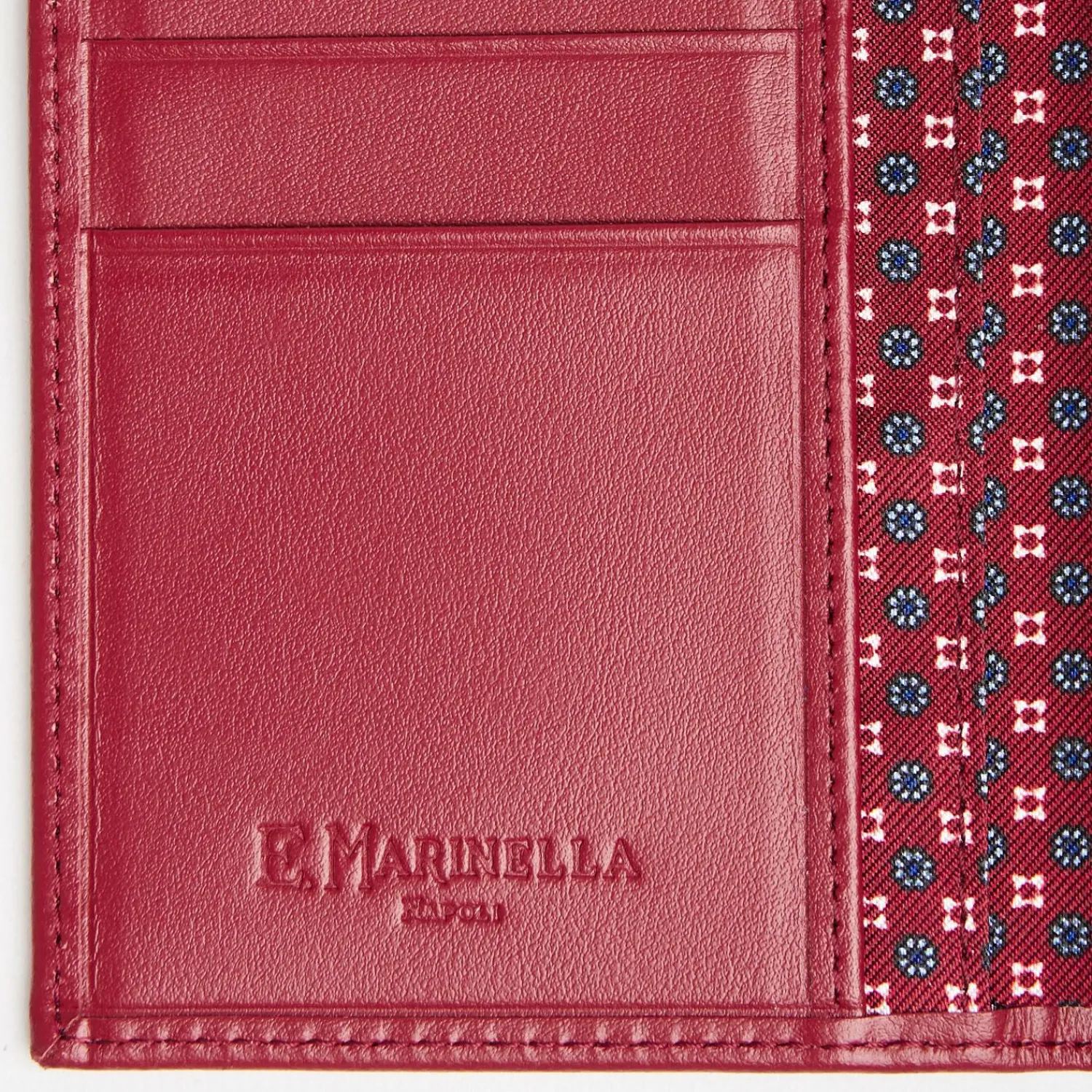 Burgundy Vertical Wallet In Silk And Leather>E.Marinella Best