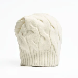 Cable-Knit Beige Wool Hat>E.Marinella Sale