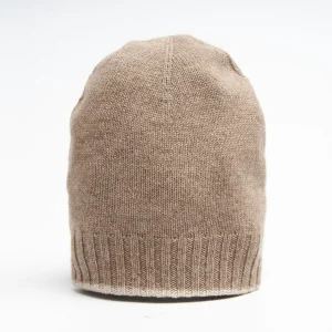 Camel And White Bicolor Cashmere Beanie>E.Marinella Best Sale