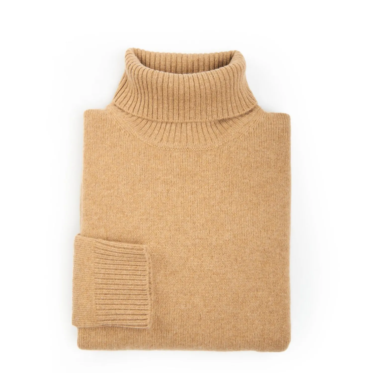 Camel Cashmere Turtleneck>E.Marinella Shop