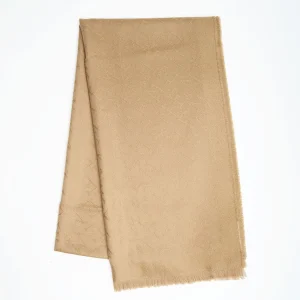 Camel Em Logo Scarf In Wool And Cashmere>E.Marinella Cheap