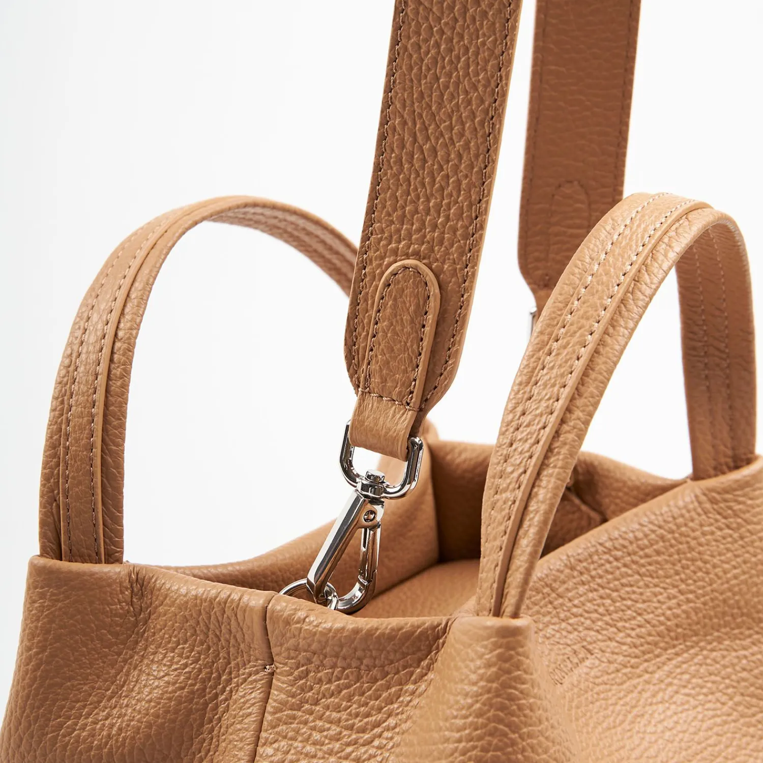 Camel Textured Leather Soft Mini Bag>E.Marinella Clearance
