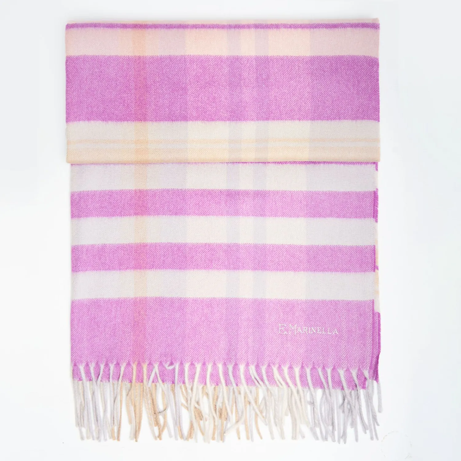 Cashmere Stole With Check Design>E.Marinella Best Sale
