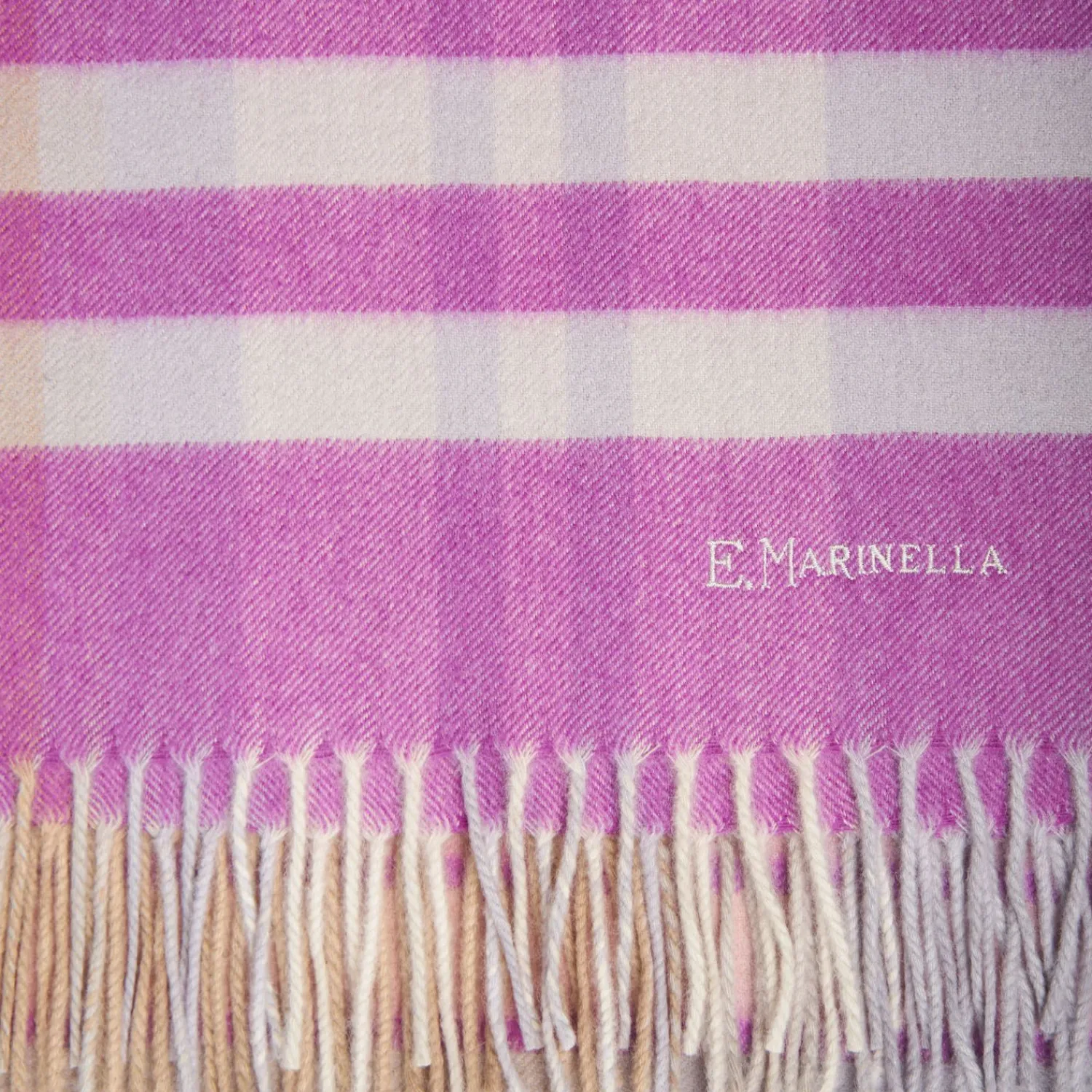 Cashmere Stole With Check Design>E.Marinella Best Sale