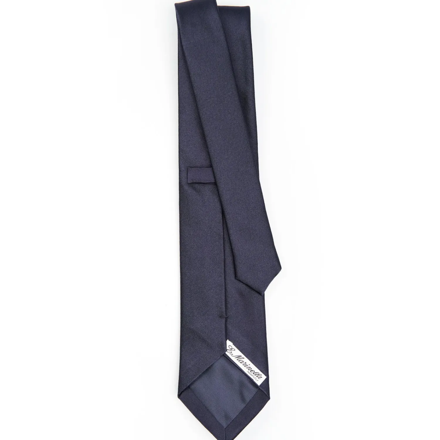 Cerimonial Solid Dark Blue Silk Satin Tie>E.Marinella Hot