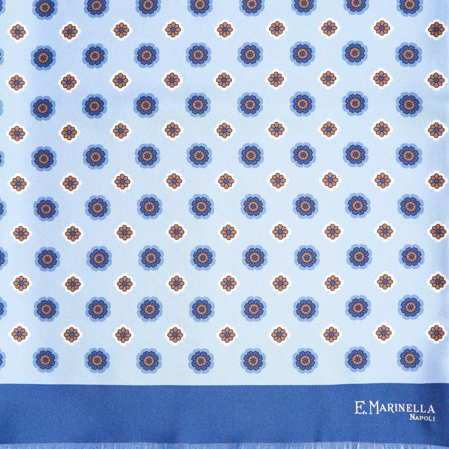 Dark And Light Blue Double Silk Scarf>E.Marinella Fashion