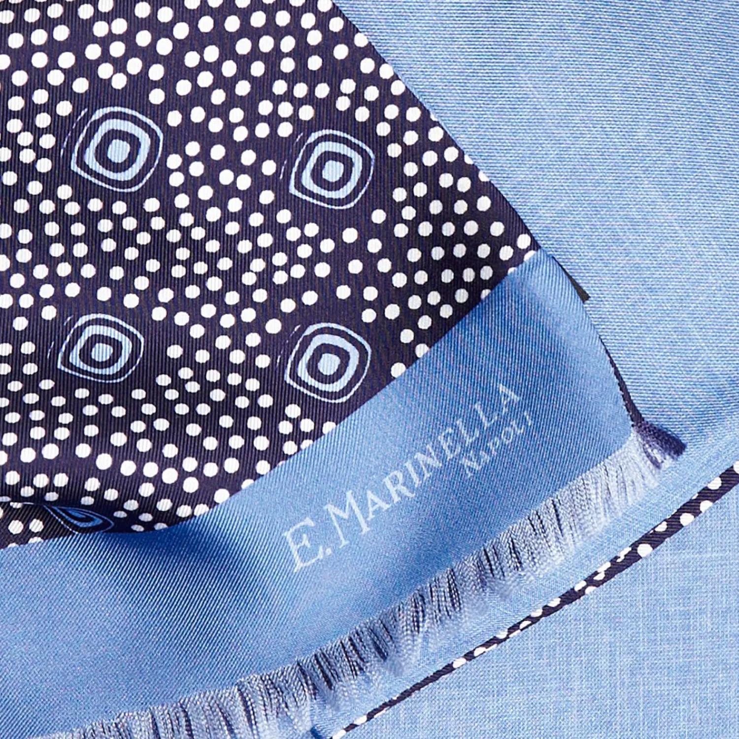 Dark And Light Blue Double Silk Scarf>E.Marinella Discount