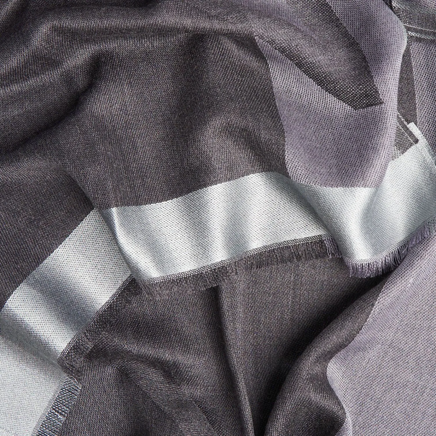 Dark And Light Gray Cashmere Scarf With Pearl Gray Silk Detail>E.Marinella Discount