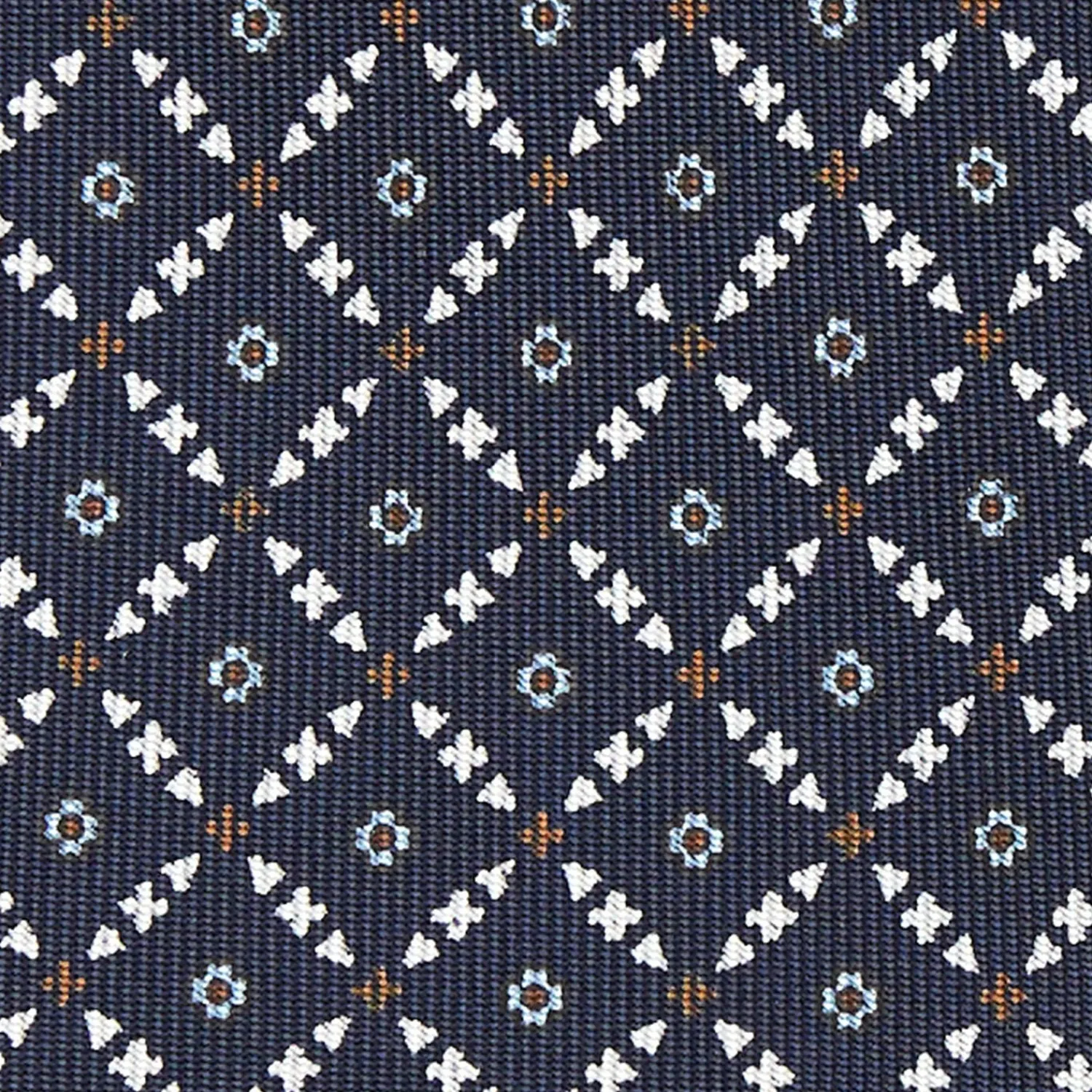 Dark Blue 9 Fold Sartorial Silk Tie Small Flower Pattern>E.Marinella Flash Sale
