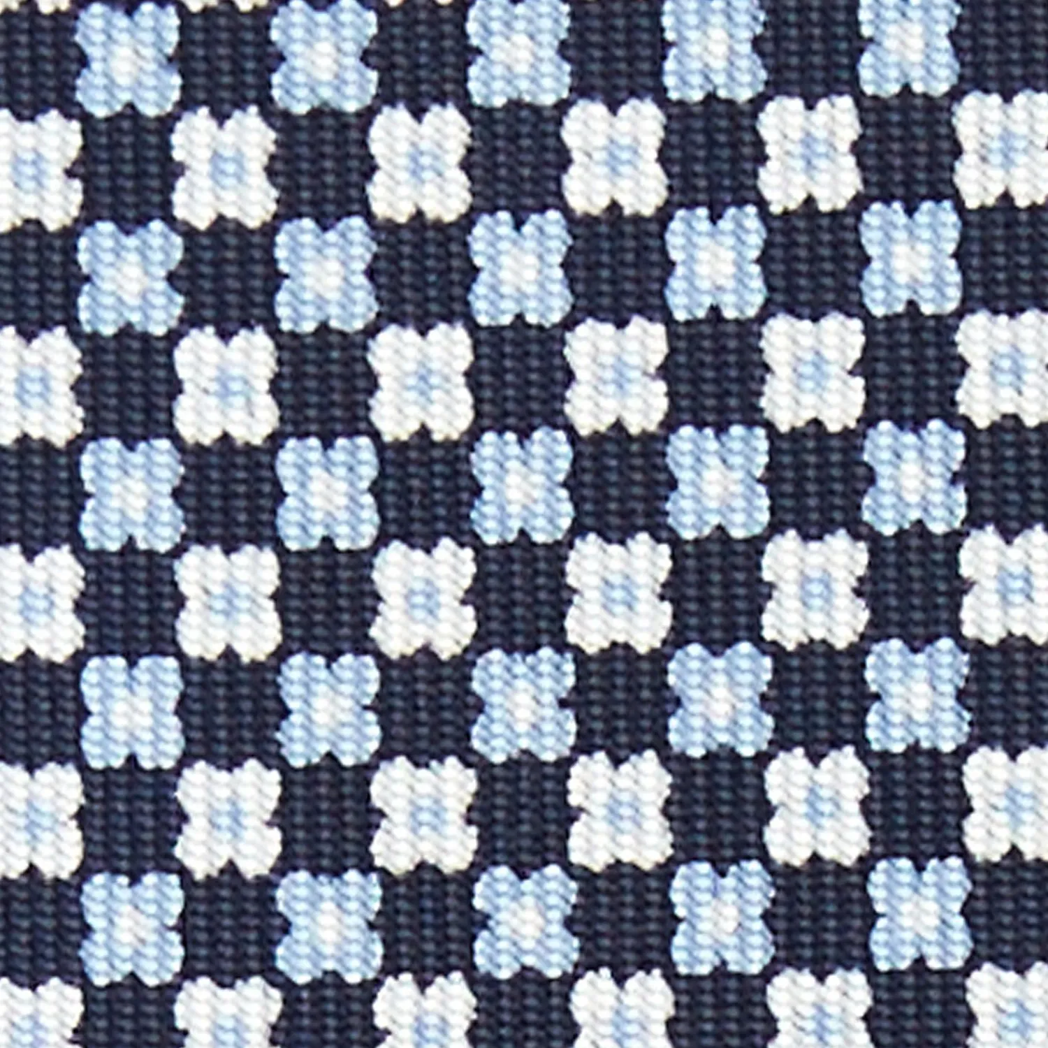 Dark Blue 5 Fold Sartorial Silk Tie - Small Flower Pattern>E.Marinella Outlet