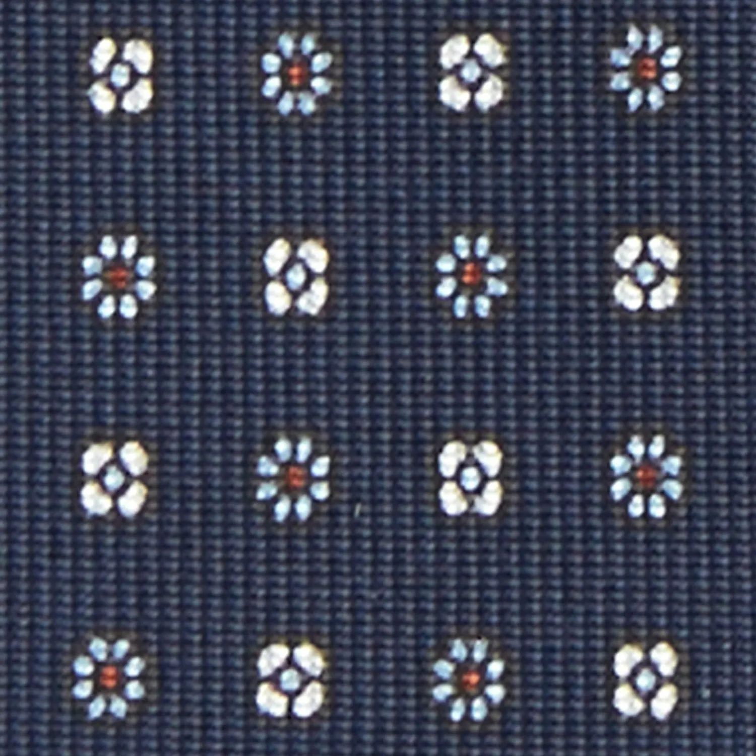 Dark Blue 9 Fold Sartorial Silk Tie Small Flower Pattern>E.Marinella Clearance