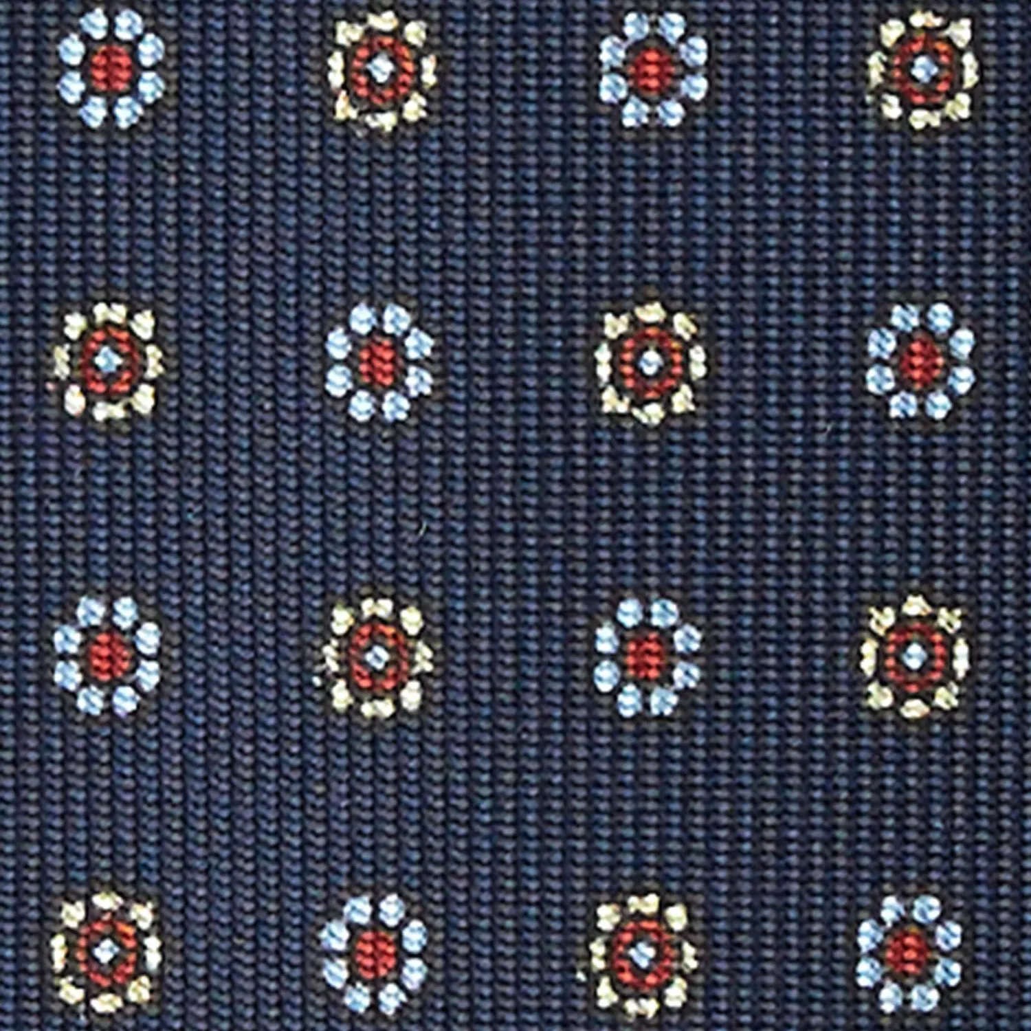 Dark Blue 9 Fold Sartorial Silk Tie Small Flower Pattern>E.Marinella Flash Sale