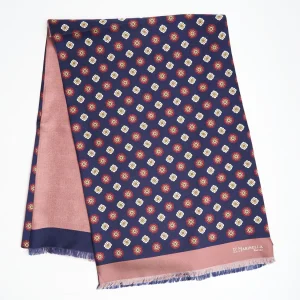 Dark Blue And Pink Double Silk Scarf>E.Marinella Sale