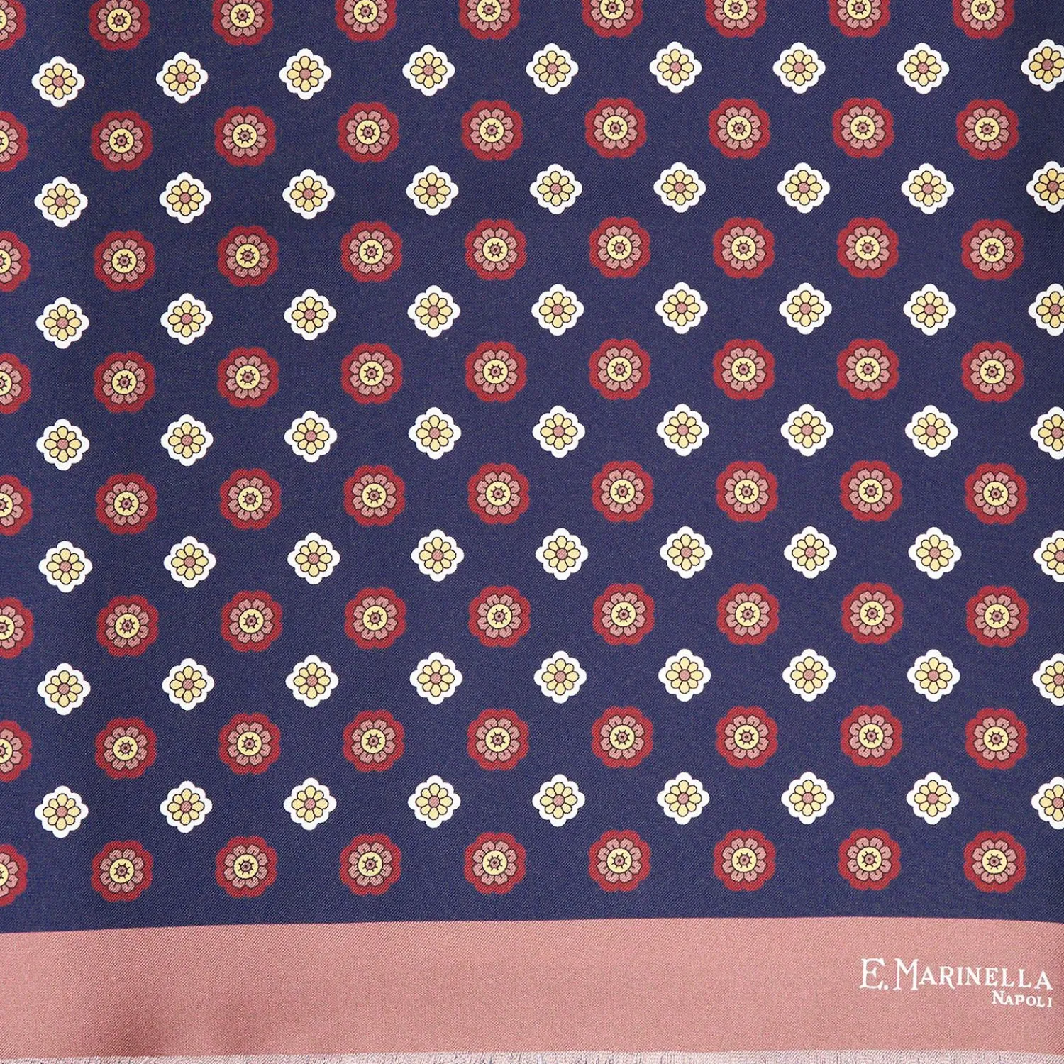Dark Blue And Pink Double Silk Scarf>E.Marinella Sale