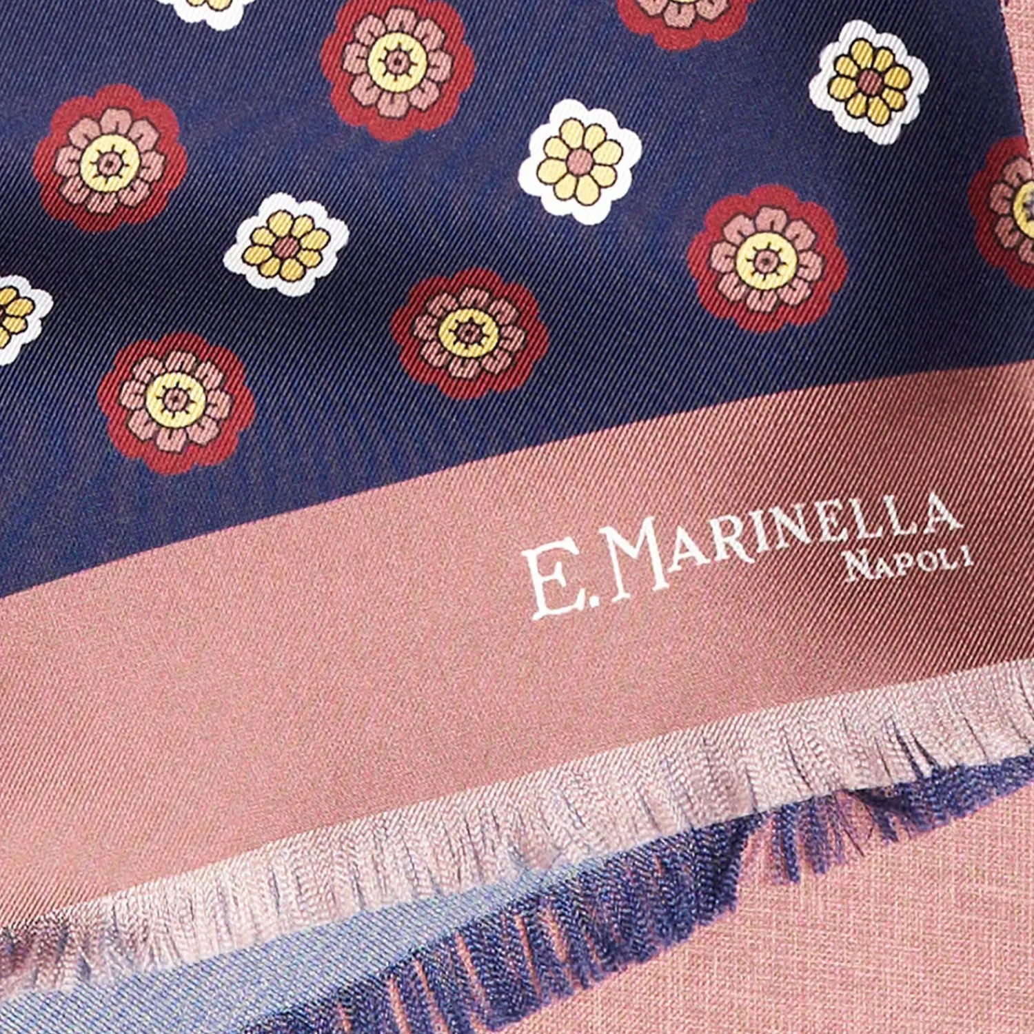 Dark Blue And Pink Double Silk Scarf>E.Marinella Sale