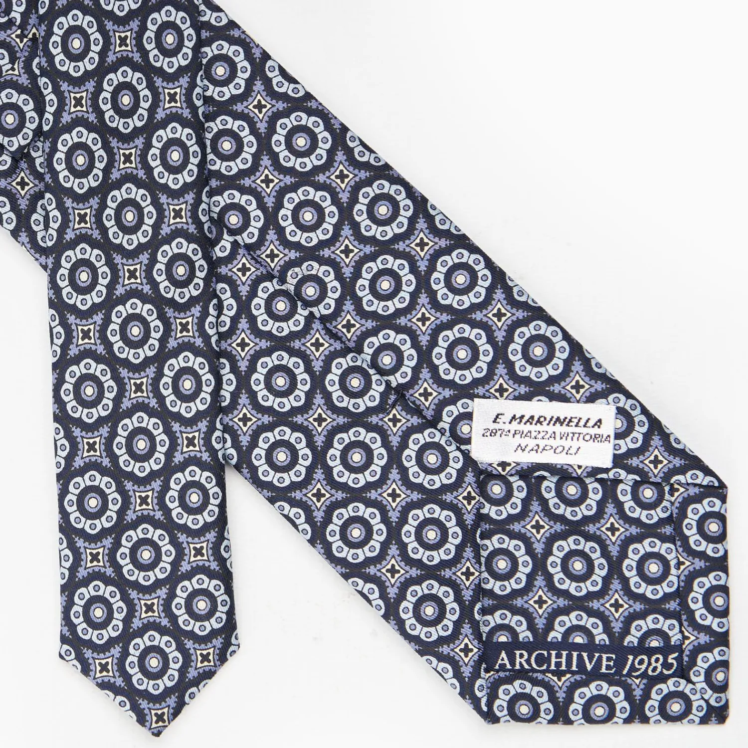Dark Blue Archivio Collection Silk Tie 1985-01>E.Marinella New