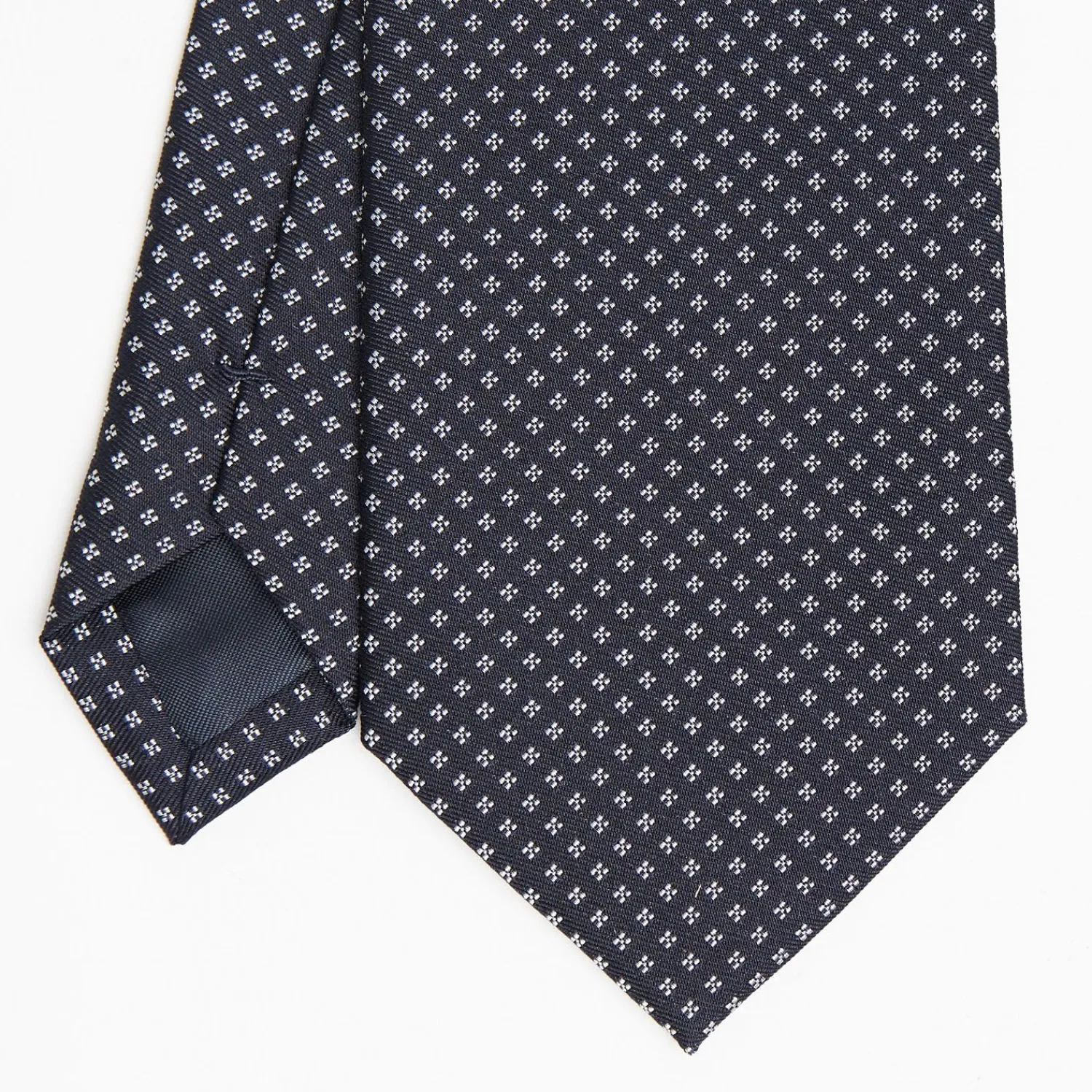 Dark Blue Ceremonial Jacquard Silk Tie Small Geometric Pattern>E.Marinella Clearance
