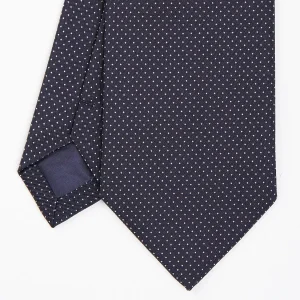 Dark Blue Ceremonial Jacquard Silk Tie Small Geometric Pattern>E.Marinella Hot
